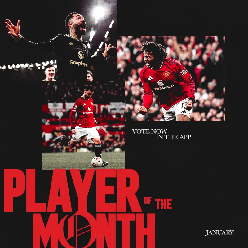 开云足球-曼联1月队内最佳球员候选名单：库尼亚，多尔古，B费